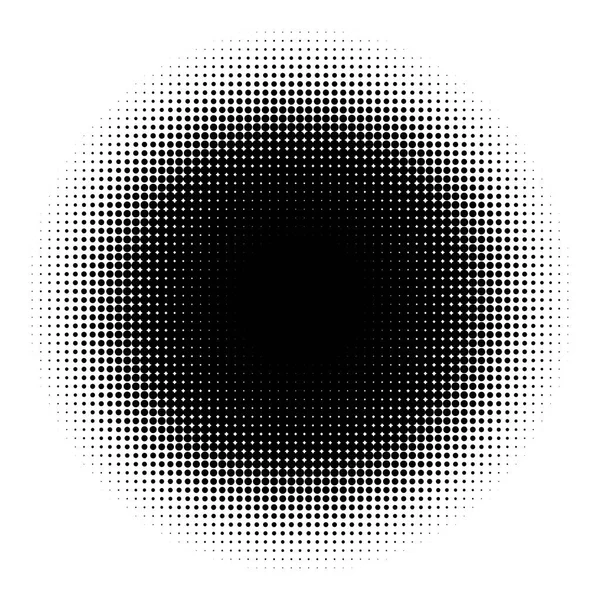 Élément demi-ton sur fond blanc. Modèle de demi-teinte circulaire. Gradient radial. Vecteur — Image vectorielle