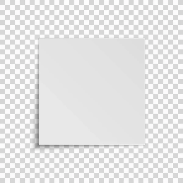 現実的な正方形の白い用紙 1 枚透明な背景に分離されました。あなたのプロジェクトのテンプレートです。ベクトル — ストックベクタ