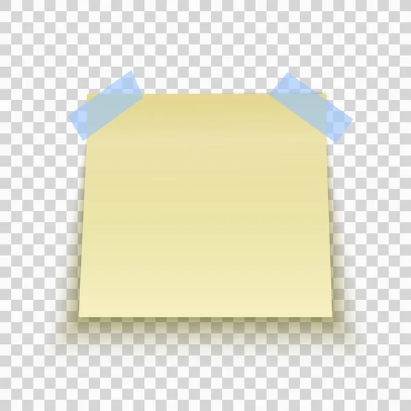 Office Yellow Paper Sticky Note on Transparent Background