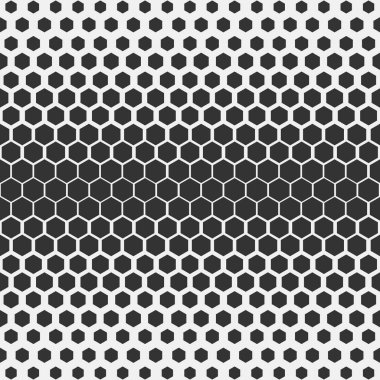 Soyut geometrik desen. Hippi moda tasarım altıgen deseni yazdırın. Beyaz bir arka plan üzerinde koyu peteğin. Vektör.