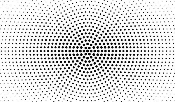 Abstract radial gradient in halftone style. Retro and vintage. Hipster pattern of dots for your projects. Black dots on a white background. Vector. — Stock Vector