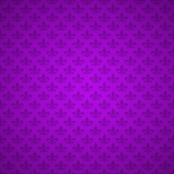 Patrón Fleur de Lis. Fondo, textura. Lirio heráldico púrpura. Carnaval del Mardi Gras. Patrón sin costuras. Vector — Vector de stock