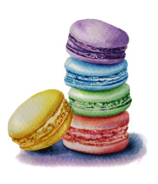 Renkli macarons kek