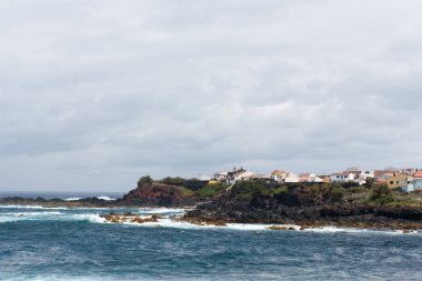 Atlantik Okyanusu Volkanik ada doğa Portekiz Azores arazi dalgalar
