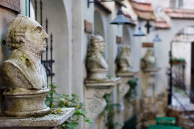Lviv Ukrayna'nın eski Avrupa şehirde anıtın profili