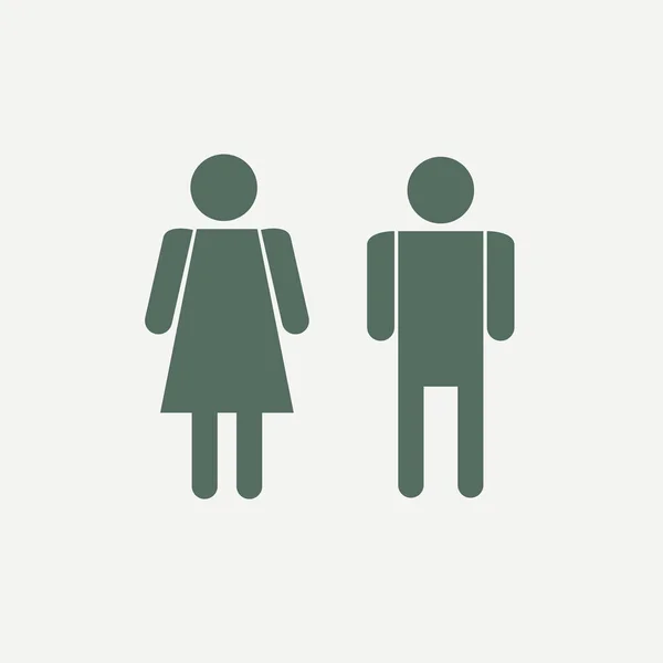 Vector pictogrammen van man en vrouw. Toilet ondertekenen, toilet pictogram. Minimalistische stijl, pictogram. — Stockvector