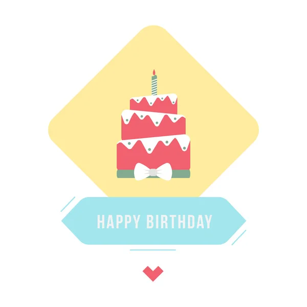 Illustration gâteau d'anniversaire avec type — Image vectorielle