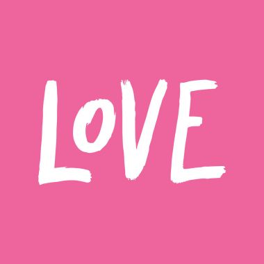 Fırça ve mürekkep el çizim vektör romantik yazı seviyorum.