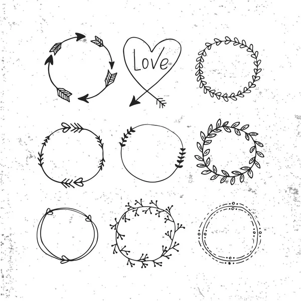 箭头，心，装饰-一手拉婚礼中波西米亚风格的装饰元素。矢量集合. — 图库矢量图片