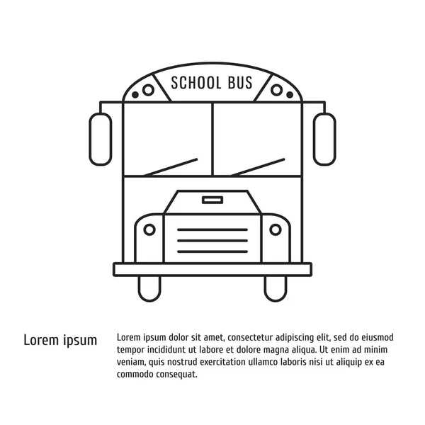 Old school bus line style icon. Vector illustration — Stock Vector