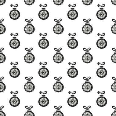 El Noel topları ile çizilmiş seamless modeli. Vektör çizim İskandinav tarzı
