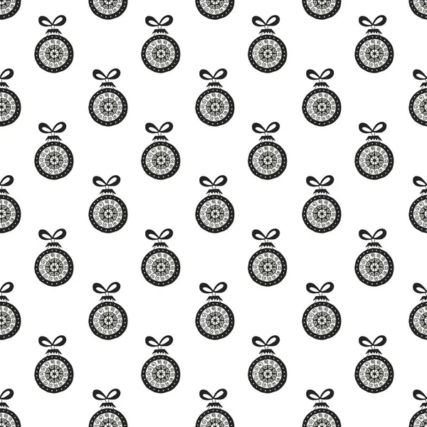 El Noel topları ile çizilmiş seamless modeli. Vektör çizim İskandinav tarzı