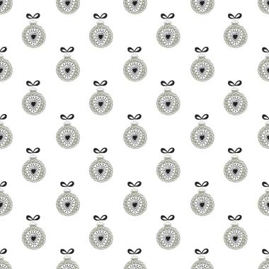El Noel topları ile çizilmiş seamless modeli. Vektör çizim İskandinav tarzı