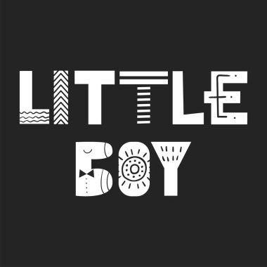 Küçük Boy - şirin el çekilmiş kreş poster İskandinav tarzı yazı ile.