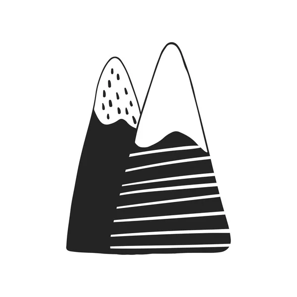 Jolie Affiche Pépinière Dessinée Main Avec Des Montagnes Dans Style — Image vectorielle
