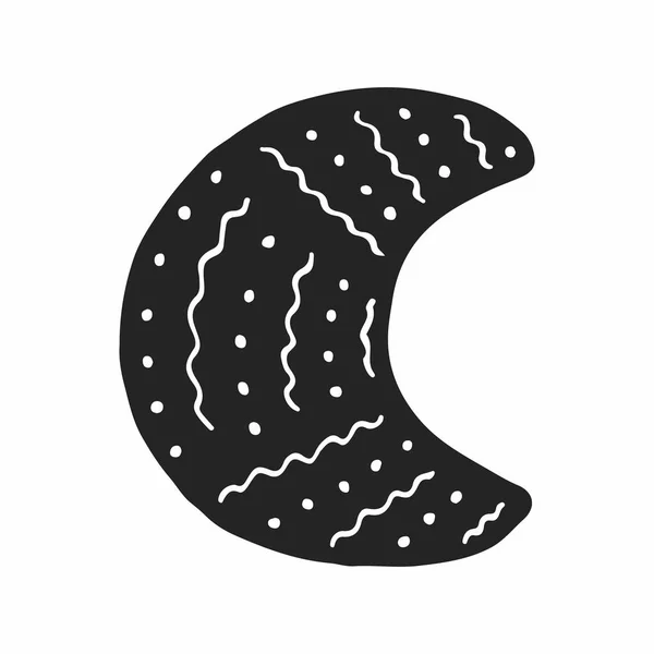 Jolie Affiche Pépinière Dessinée Main Avec Ornement Lune Dans Style — Image vectorielle