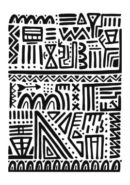 Benzersiz el poster soyut şekilleri ile İskandinav tarzında çekilmiş..