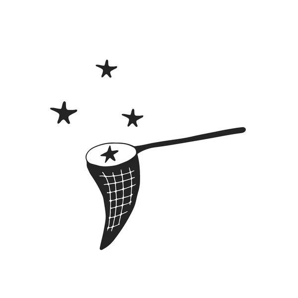 Jolie affiche de pépinière dessinée à la main dans un style scandinave. Monochrome — Image vectorielle