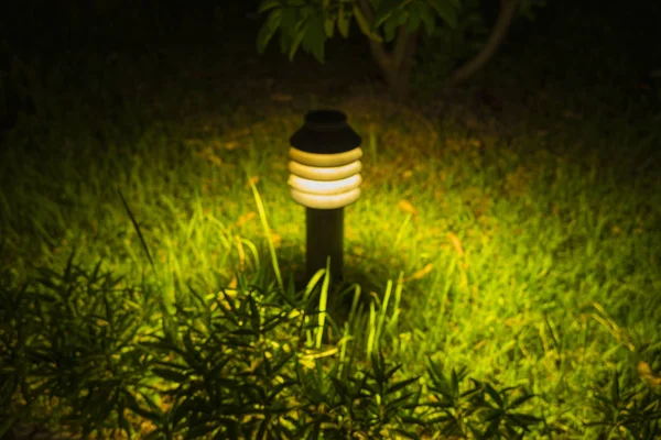 Small Garden Lamp on surrounded grass field