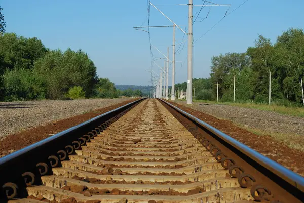 Eisenbahn Einem Warmen Sommertag — Stockfoto