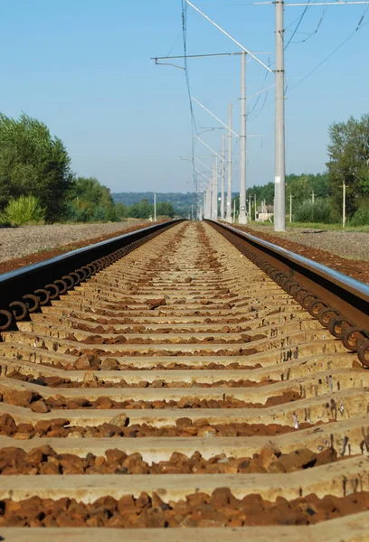 Eisenbahn Einem Warmen Sommertag — Stockfoto