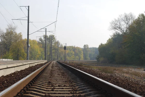 Eisenbahn Der Herbstlandschaft — Stockfoto