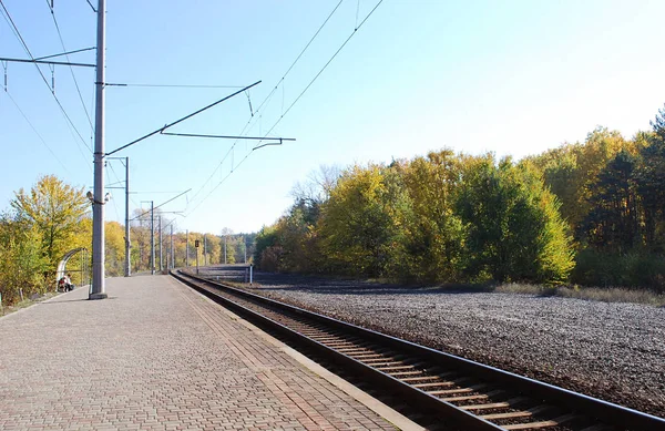 Eisenbahn Der Herbstlandschaft — Stockfoto