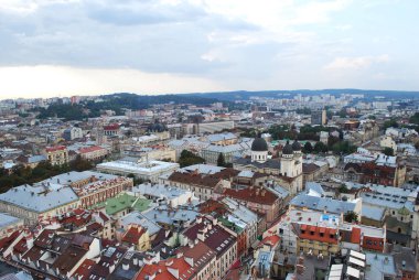 Lviv şehrinin bir kuş uçuşu manzarası