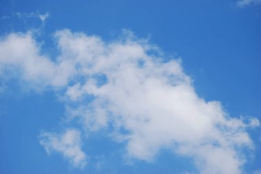 Parlak mavi gökyüzünde beyaz bulutlar