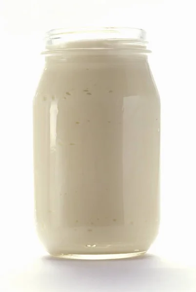 Jar of Mayonnaise, close-up — Stock Photo, Image