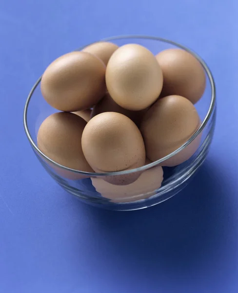 棕色的鸡蛋在碗里 — 图库照片