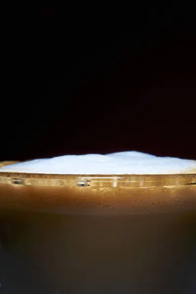 Closeup View Foamed Milk Latte — Stock Photo, Image