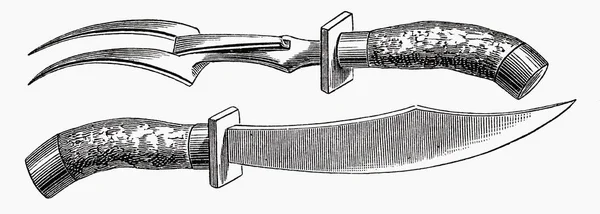 Illustration Carving Kniv Och Gaffel Vit Bakgrund — Stockfoto