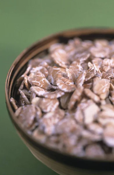 Closeup View Rolled Oats Bowl — Stock Photo, Image