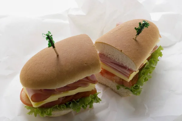 Helften van sub sandwich — Stockfoto