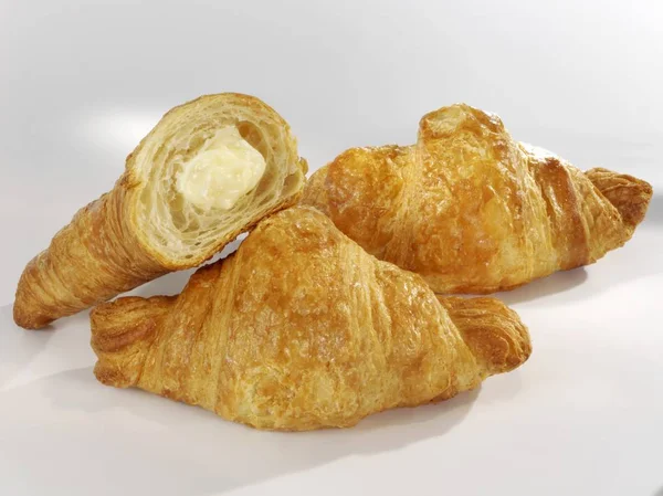 Croissants filled with vanilla cream — Stock Photo, Image