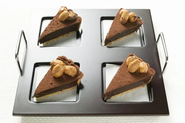 Kawałki czekolada tarta — Zdjęcie stockowe
