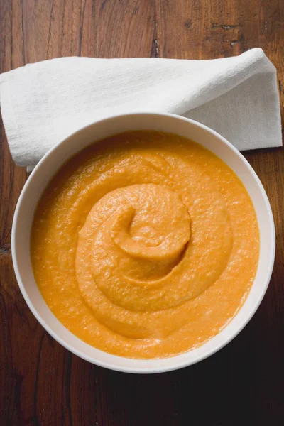 Sweet potato puree in bowl — Stock Photo, Image