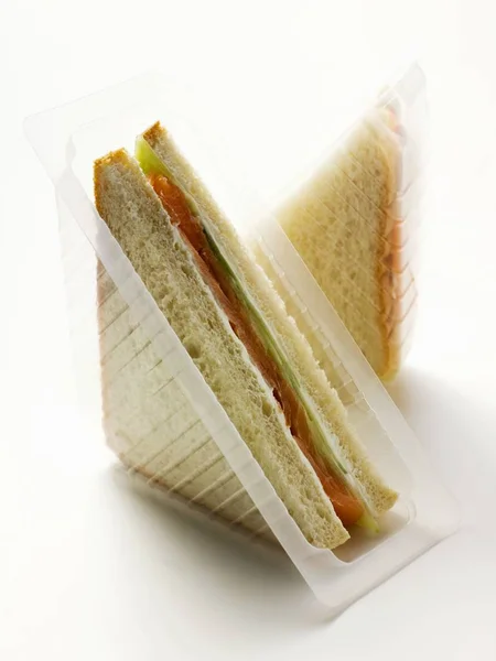 Smoked salmon sandwich — Stock Photo, Image