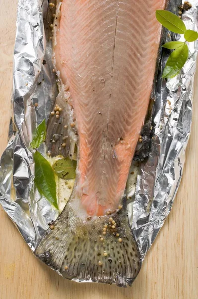 Baked salmon trout — Stock Photo, Image