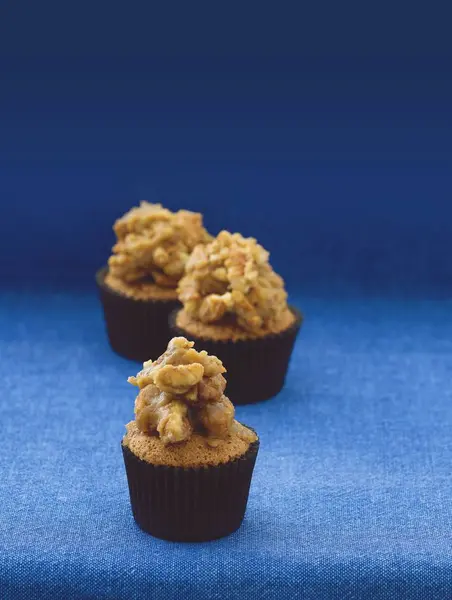 Pecan noten en koffie cupcakes — Stockfoto