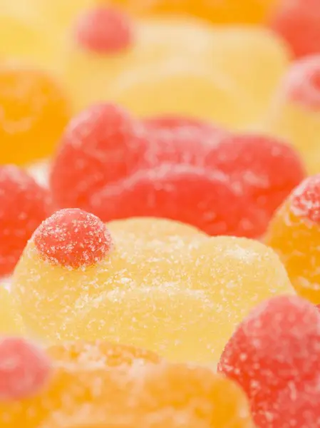 Jelly chicks in  row — Stock Photo, Image