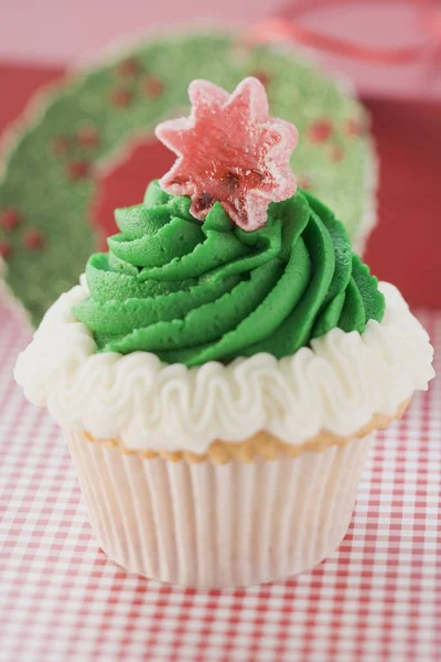 Cupcake decorado para Navidad — Foto de Stock