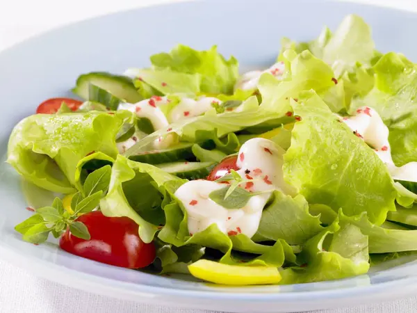Salad with cocktail sauce — Stock Photo, Image