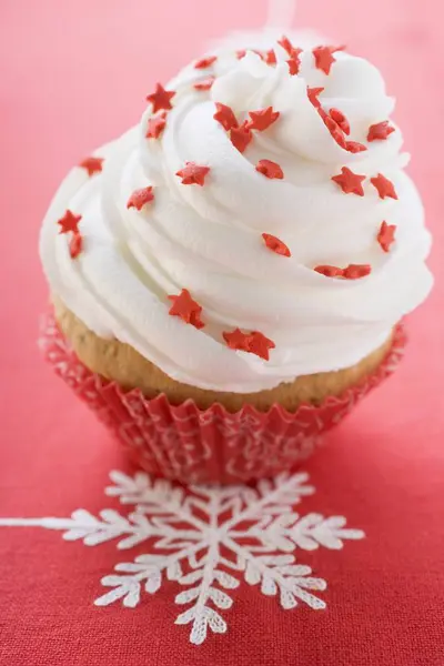 Cupcake decorated for Christmas — Stock Photo, Image