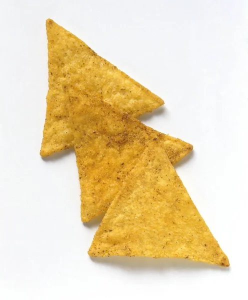 Tři Tortilla chipsy — Stock fotografie