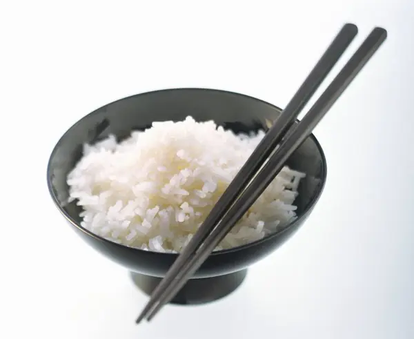 Bowl of cooked jasmine rice — Stock Photo, Image