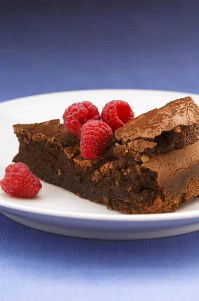 Piece of flourless chocolate cake — Stock Photo, Image