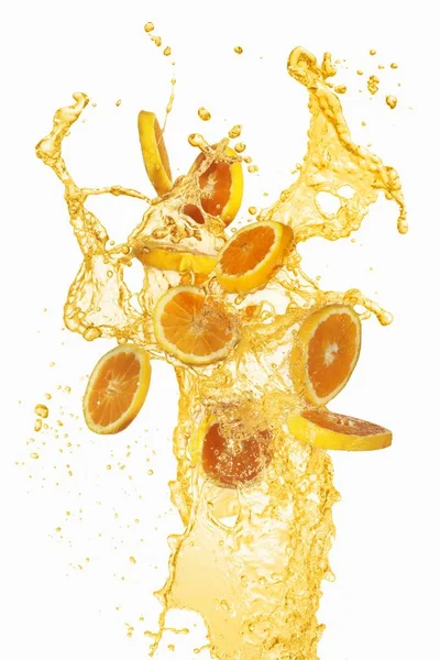 Éclaboussure de jus d'orange — Photo