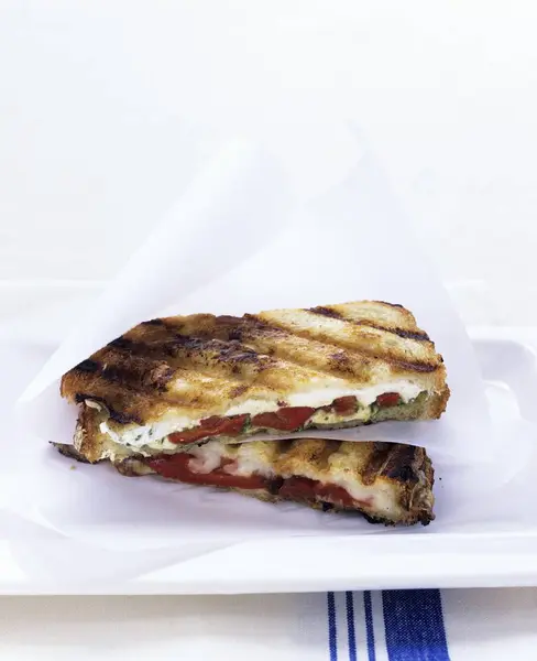 Toasted mozzarella sandwiches — Stock Photo, Image